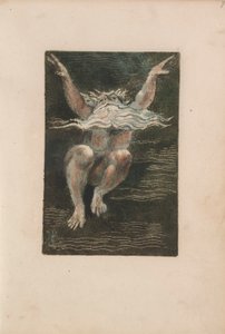 El Primer Libro de Urizen, pl.7 (Un hombre desnudo con una barba blanca flotante que parece estar ascendiendo en aguas profundas)
