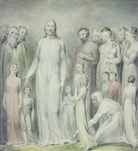 La curación de la mujer con flujo de sangre de William Blake