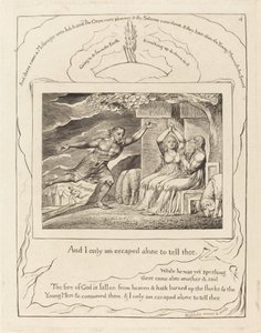 Los mensajeros le cuentan a Job sus desgracias de William Blake