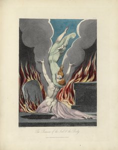 La reunión del alma y el cuerpo, ilustración de "The Grave" de Robert Blair, grabado por Louis Schiavonetti