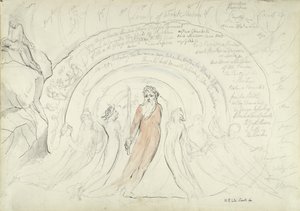 Las Sombras de Homero y otros Poetas de la Antigüedad, ilustración de la Divina Comedia de Dante Alighieri, 1824-27 de William Blake