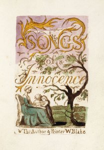 Página de título, de "Canciones de Inocencia", 1789 de William Blake