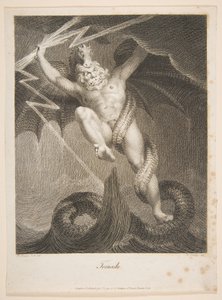 Tornado-Zeus luchando contra Tifón Erasmus Darwin, El Jardín Botánico, 1 de agosto de 1795 de William Blake