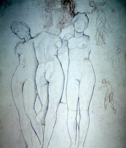 Tres desnudos de William Blake Richmond