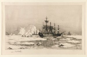 Selladores en el Ártico, después de la pintura: Entre los témpanos de hielo, 1875 de William Bradford