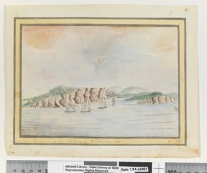 Frente a p. 65. `Entrada de Port Jackson 27 de enero de 1788
