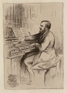 Sir Herbert Oakeley, profesor de música (grabado) de William Brassey (after) Hole