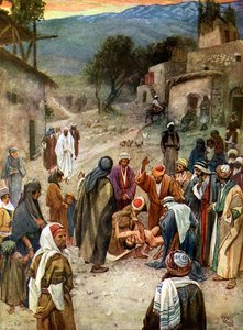 Jesús expulsa un espíritu maligno - Biblia de William Brassey Hole