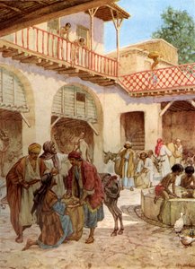 Los hermanos de José en la posada. El dinero de cada uno en su saco. - La Biblia de William Brassey Hole