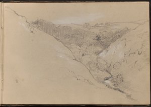 Paisaje con colinas y bosque de William Brockedon