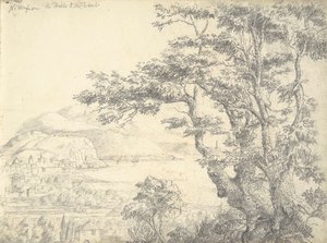 recto: Vista de Niza desde las colinas del oeste de William Brockedon