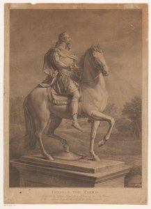 Retrato ecuestre de Jorge III, rey de Inglaterra George the Third (título en el objeto) de William Bromley (I)
