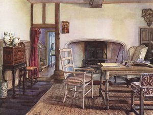 Decoración interior: Un vestíbulo blanco (litografía en color) de William Bruce Ellis Ranken