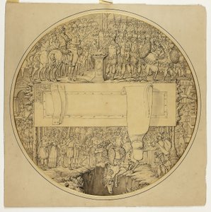 Escudo ceremonial con escena de batalla romana