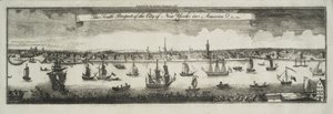 La perspectiva sur de la ciudad de Nueva York, en América del Norte, 1761