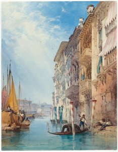 Una góndola en el Gran Canal, Venecia