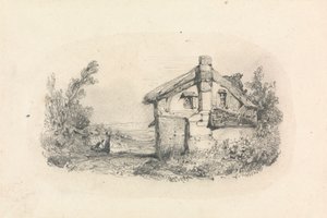 Cabaña en un paisaje de William Callow