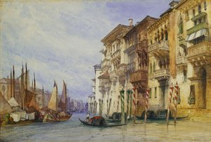 Palacios cerca de la entrada del Gran Canal, Venecia, 1898 de William Callow