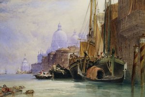 Santa Maria della Salute y el Gran Canal, Venecia de William Callow