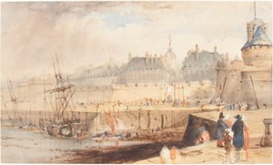 El puerto de St. Malo en marea baja