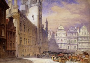 El Hotel de Ville, Bruselas, 1856 de William Callow