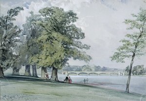 Vista en el Serpentine, Hyde Park de William Callow