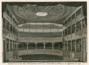 Vista interna del antiguo Teatro Real, Drury Lane, Londres, como apareció en 1792