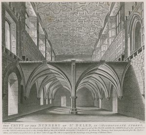 La cripta del convento de Santa Elena en Bishopsgate Street, Londres de William Capon