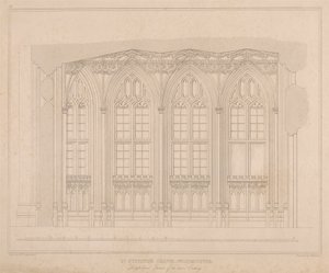Capilla de San Esteban, Westminster - Sección longitudinal del oratorio inferior de William Caveler