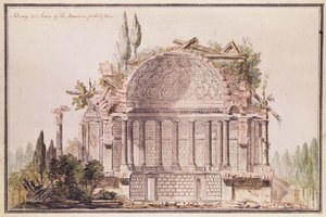 Dibujo arquitectónico para el mausoleo de Frederick, Príncipe de Gales (1707-51), c.1751 de William Chambers