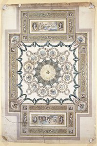Diseño para el techo de la biblioteca en Woburn Abbey de William Chambers