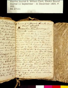 Colección de la Familia Clark - Volumen 6. Diario de piel de alce, página 205, 22-23 de diciembre de 1805 de William Clark