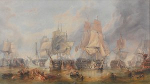 La batalla de Trafalgar, 21 de octubre de 1805 (óleo sobre lienzo) de William Clarkson (manner of) Stanfield