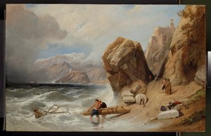 Escena costera cerca de Génova, 1846 de Clarkson Frederick Stanfield