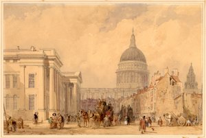 La Oficina de Correos, St Martins le Grand, Londres, con St Paul