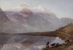 El Jungfrau al amanecer de William Collingwood