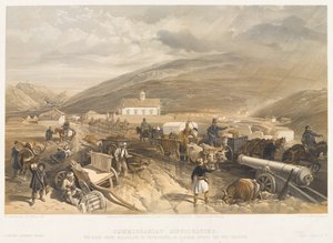 Dificultades del Comisariado El Camino de Balaklava a Sebastopol, en Kadikoi, durante el Clima Húmedo, circa 1854 de William Crimea Simpson