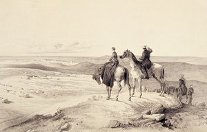 Florence Nightingale y el Sr. Bracebridge en la colina de Cathcart con vista a Sebastopol de William Crimea Simpson