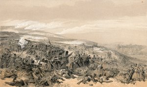 Segunda carga de los Guardias, cuando retomaron la batería de dos cañones en la batalla de Inkermann de William Crimea Simpson