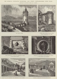 La Corporación de Agua de Liverpool, Lago Vyrnwy, Montgomeryshire, Gales del Norte de William Crimea Simpson