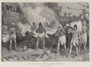 La plaga en India, un crematorio hindú para víctimas de William Crimea Simpson