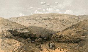 El Valle de la Sombra de la Muerte, cuevas en el Camino Woronzoff detrás de la Batería de 21 Cañones de William Crimea Simpson