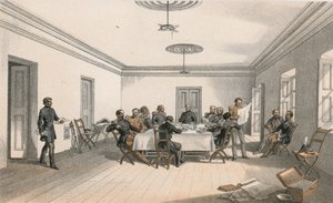 El interior del cuartel general de Lord Raglan, un consejo de guerra de William Crimea Simpson
