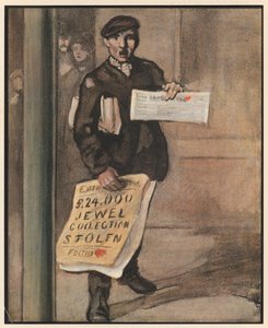 The Newsboy, "Extry Speshul" (litografía en color)