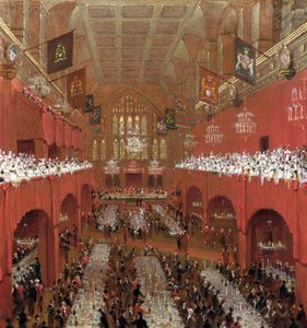 Banquete en el Guildhall, Ciudad de Londres, 1814 de William Daniell