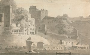 Bramha y Nursingdara Ghat, Benarés de William Daniell
