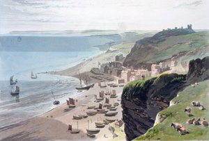 Hastings, desde el acantilado este, 1823 de William Daniell