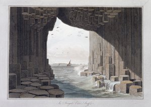 En la cueva de Fingal, Staffa, Escocia, 1829 de William Daniell