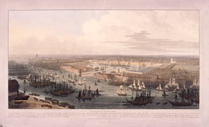 Muelles de Londres, 1803 de William Daniell