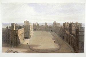 Mirando hacia el cuadrángulo en Windsor, c. 1825-1830
